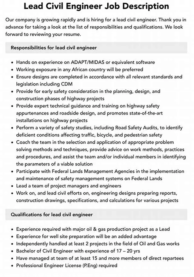 Lead Civil Engineer - Direct Hire Sme job opening at Federal Highway Administration