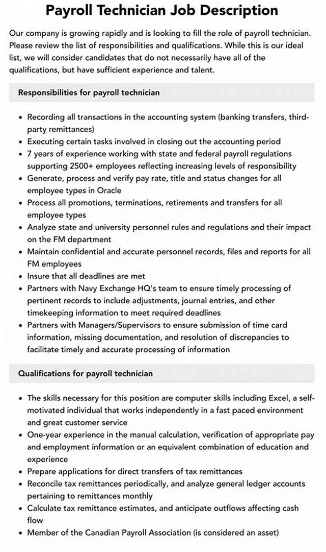 Payroll Technician job opening at Defense Finance And Accounting Service