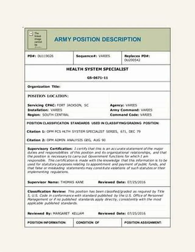 Supervisory Health System Specialist