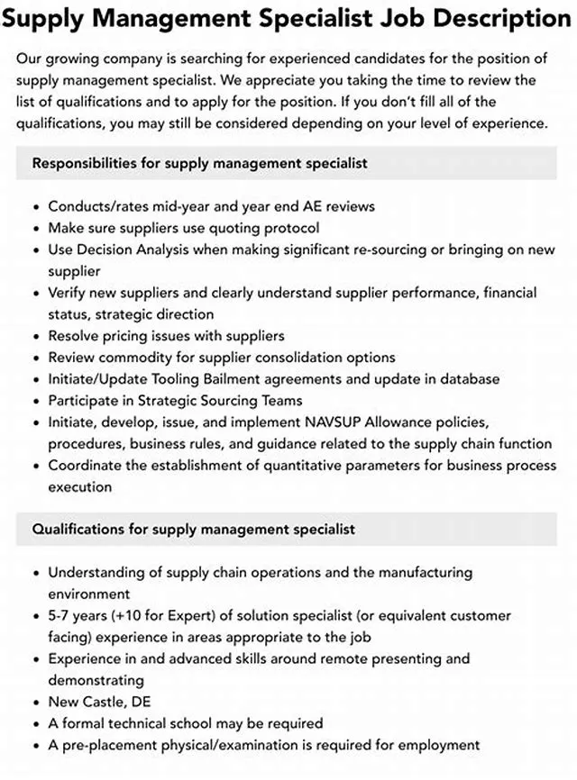 Supply Management Specialist job opening at Drug Enforcement Administration