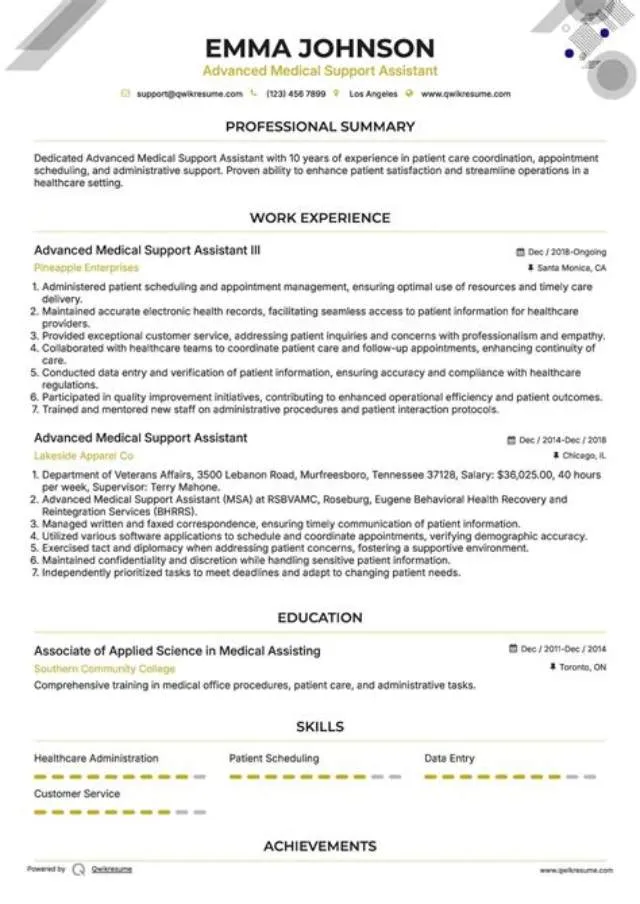 Medical Support Assistant (Advanced) job opening at Veterans Health Administration