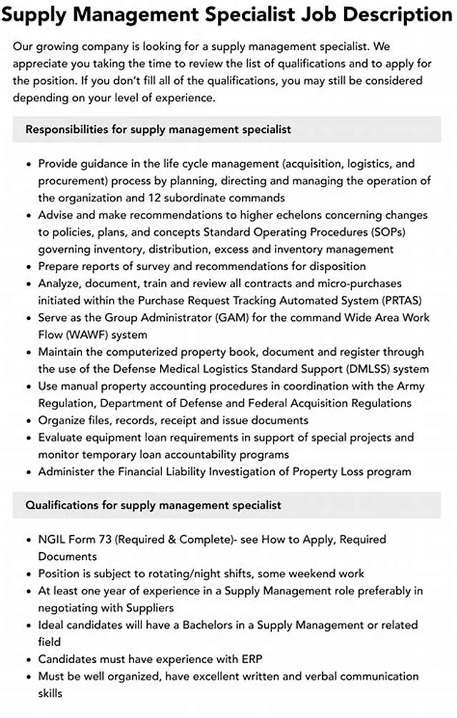 Supply Management Specialist (Title 32) job opening at Army National Guard Units