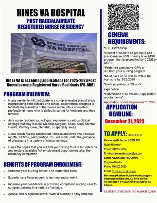 Registered Nurse - Post Baccalaureate Registered Nurse Residency (Pbrnr) job opening at Veterans Health Administration