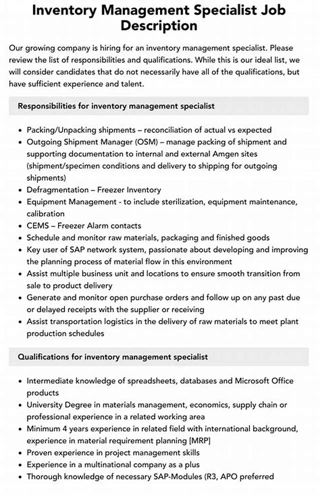 Inventory Management Specialist job opening at National Institutes Of Health