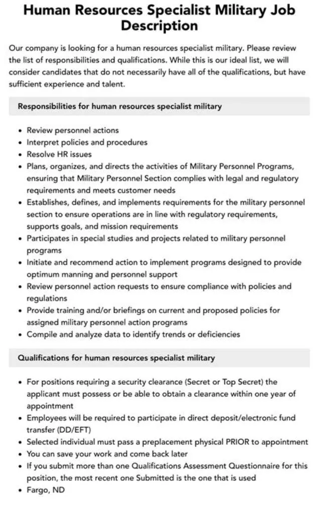 Human Resources Specialist (Military) job opening at Air National Guard Units