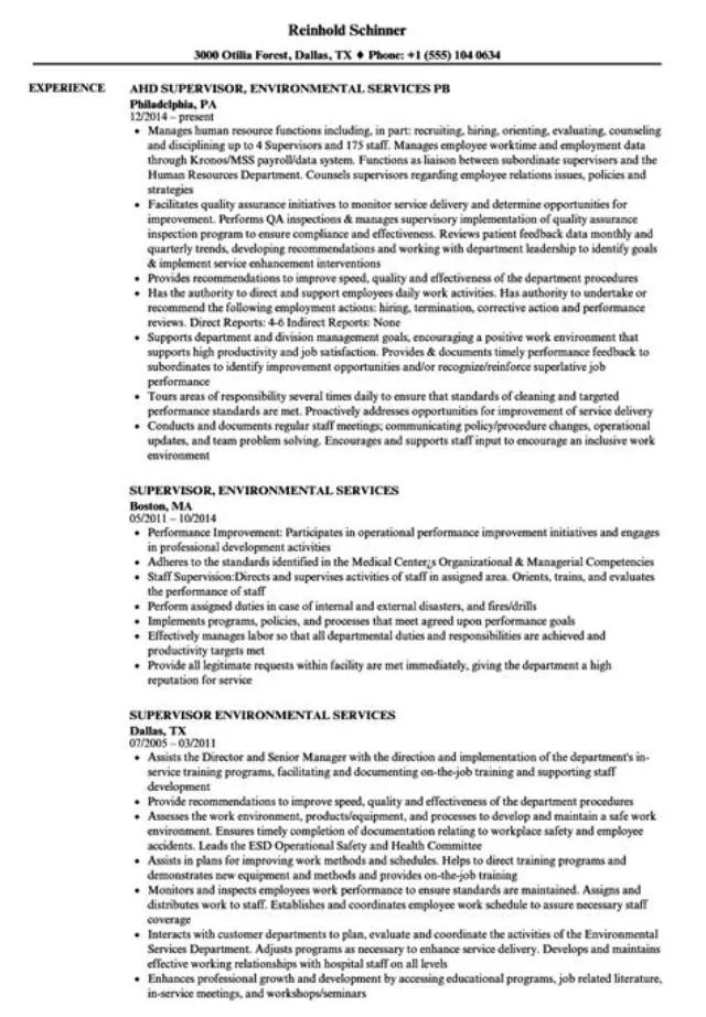 Environmental Services Technician Supervisor