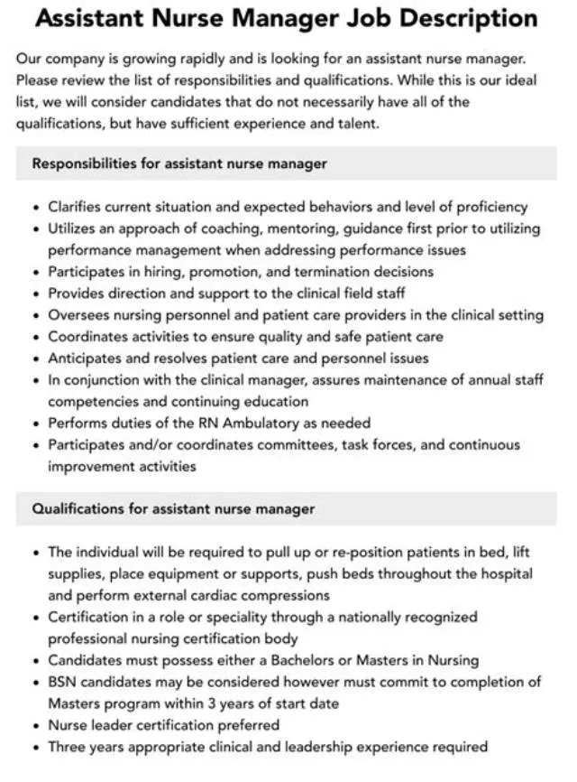 Assistant Nurse Manager job opening at Veterans Health Administration
