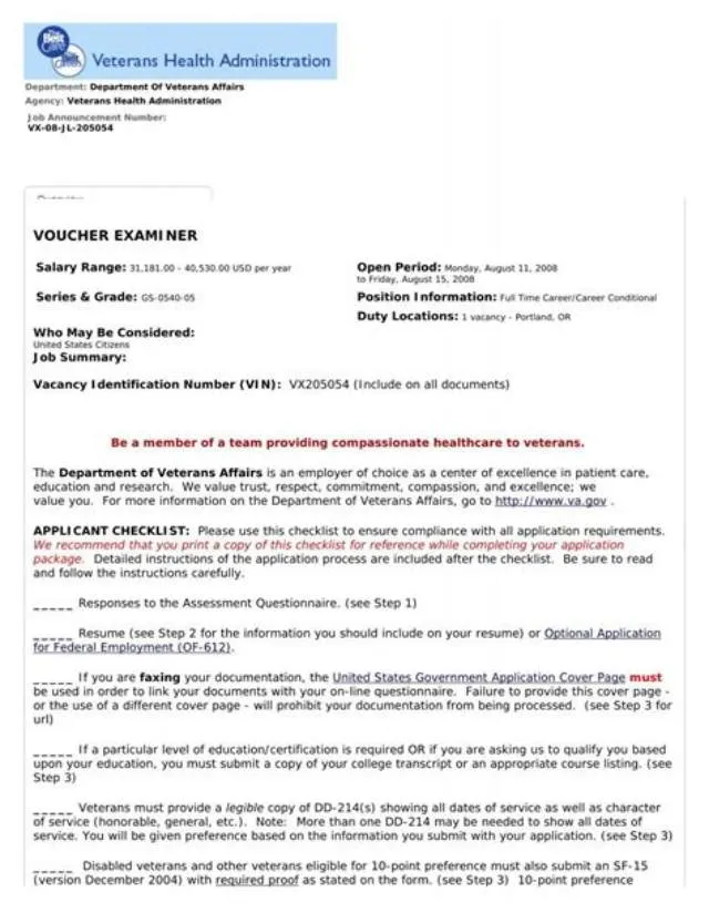 Voucher Examiner job opening at Indian Health Service