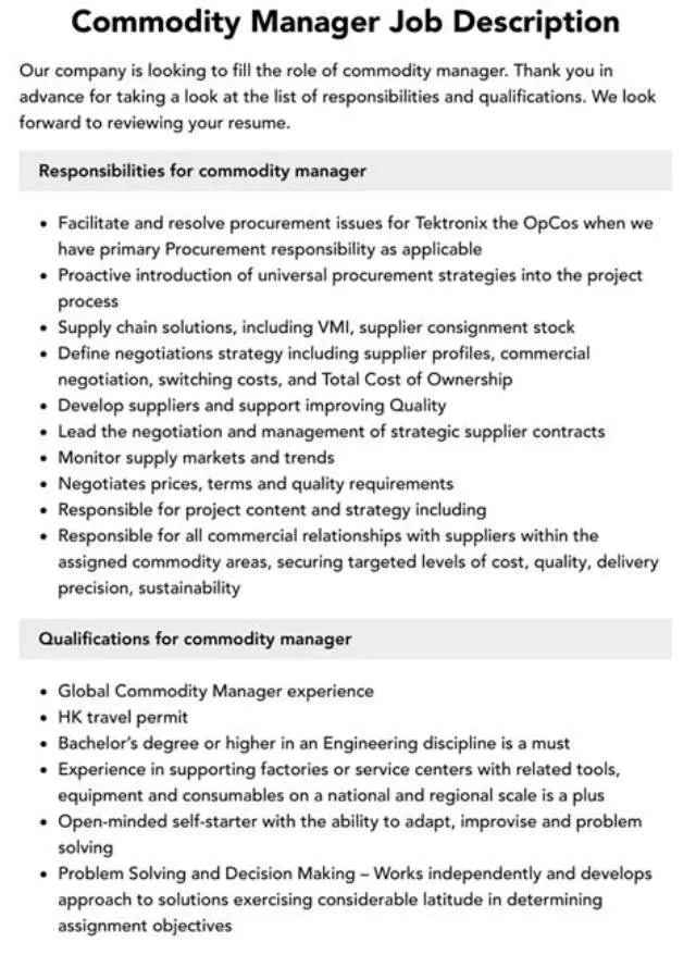 Commodity Manager job opening at U.S. Army Aviation And Missile Command