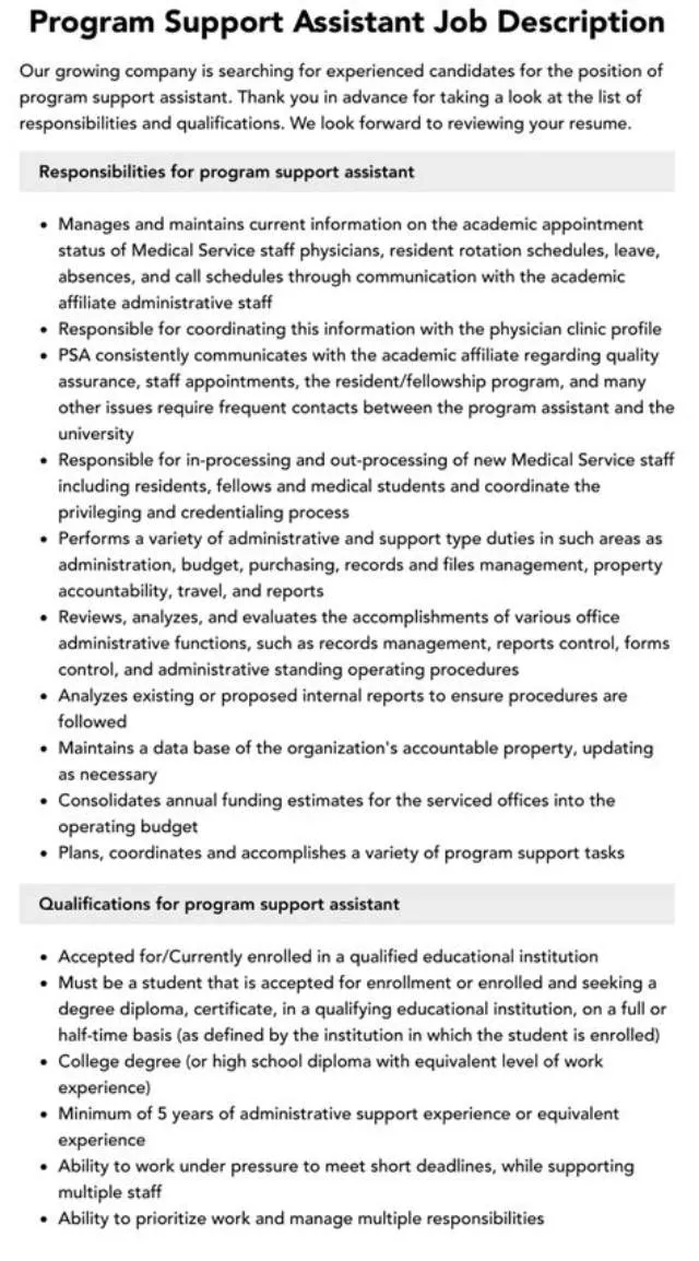 Program Support Assistant job opening at Veterans Health Administration