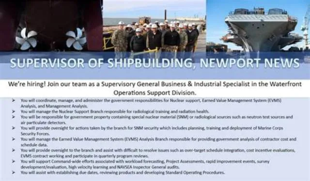 Supervisory General Business & Industrial Specialist job opening at Naval Sea Systems Command