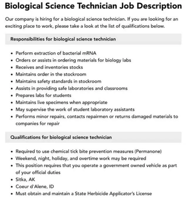 Biological Science Technician (Wildlife) job opening at Animal And Plant Health Inspection Service