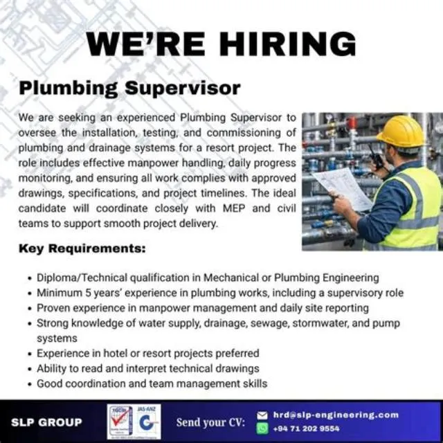 Plumbing Worker Supervisor (Plumbing Worker Foreman) job opening at Bureau Of Prisons/Federal Prison System