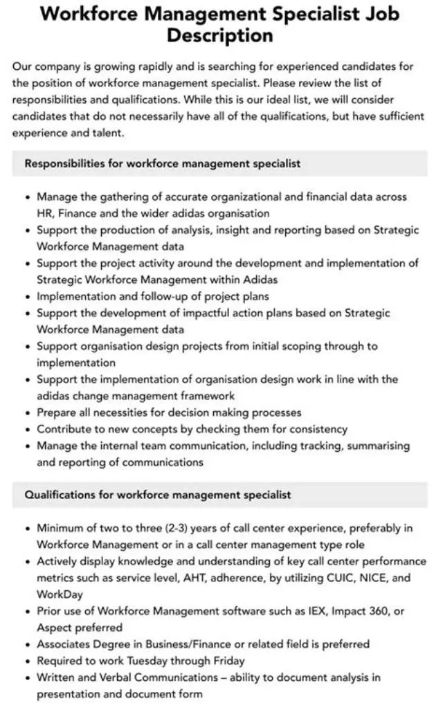 Workforce Management Specialist job opening at U.S. Army Corps Of Engineers