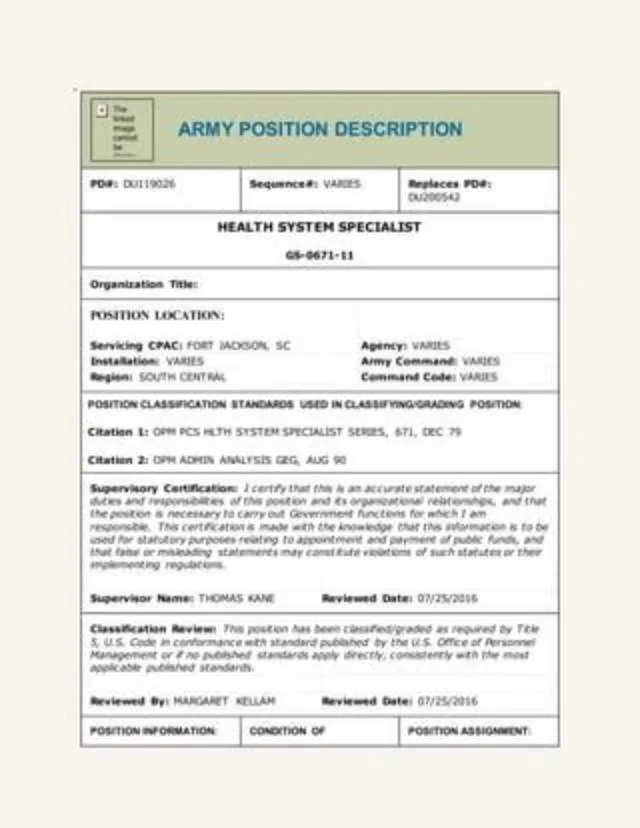 Supervisory Health System Specialist job opening at Military Treatment Facilities Under Dha
