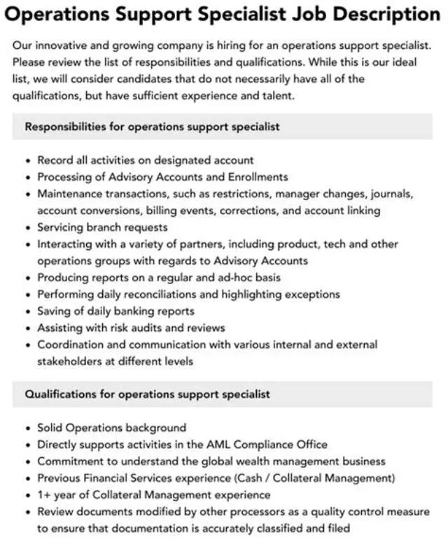 Operations Support Specialist job opening at Citizenship And Immigration Services