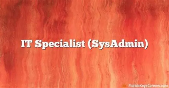 It Specialist (Sysadmin) job opening at Pacific Air Forces